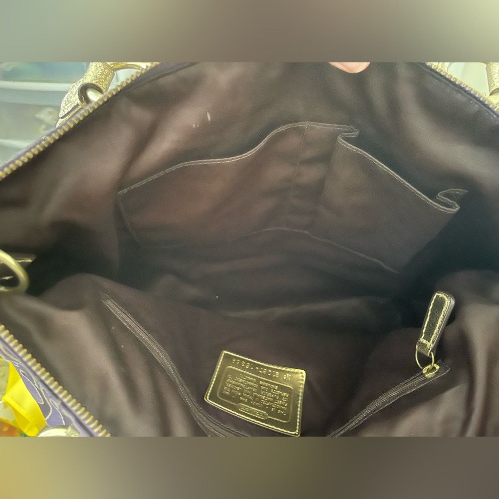 Coach Purple & Gold Poppy Tote - Picture 9 of 11